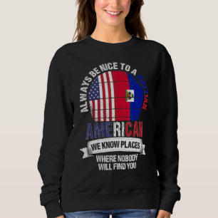 Camiseta Haitiano Americano Nós conhecemos Lugares onde Paí