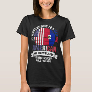 Camiseta Haitiano americano sabe Locais País Bandeira do Ha