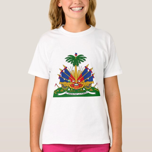 Camiseta Haitiano - casaco de armas (Frente)