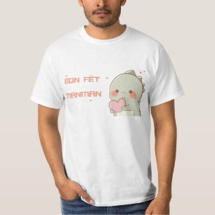 Camiseta Haitiano Dia de as mães saudando cartoon Dino