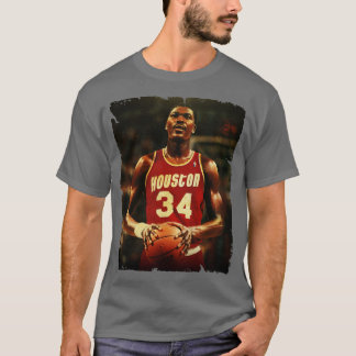 Camiseta Hakeem Olajuwon Vintage Design De Basquete 1