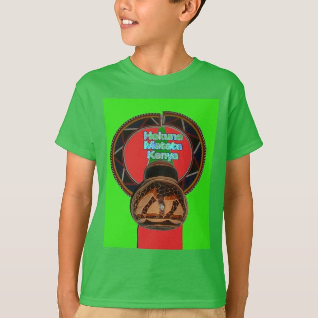 Camiseta Hakuna Matata Kenya Art Impressão (Frente)