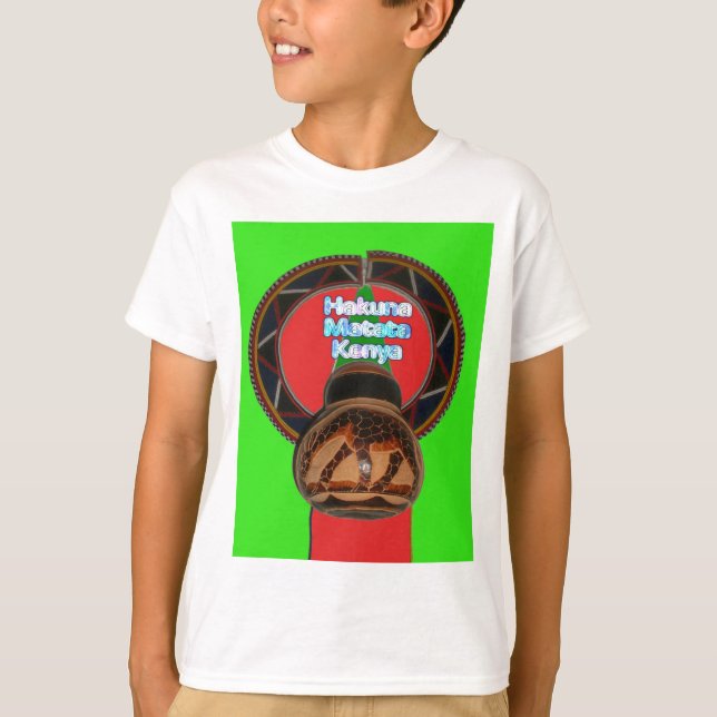 Camiseta Hakuna Matata Kenya Art Impressão (Frente)