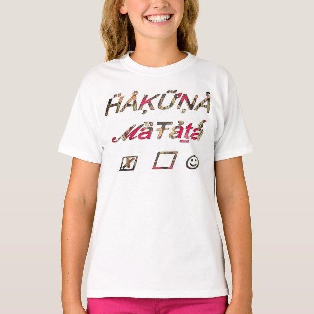 Camiseta Hakuna Matata Kid American Roupa Organic T Shirt (Frente)