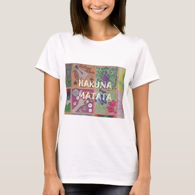 Camiseta Hakuna Matata - Sinal de Arte Impressão (Frente)
