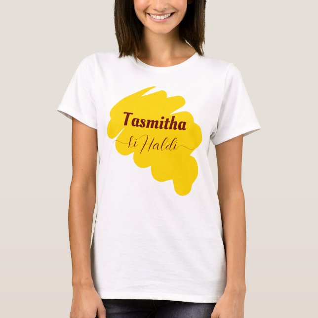 Camiseta Haldi ceremony ki haldi correspondente personaliza (Frente)
