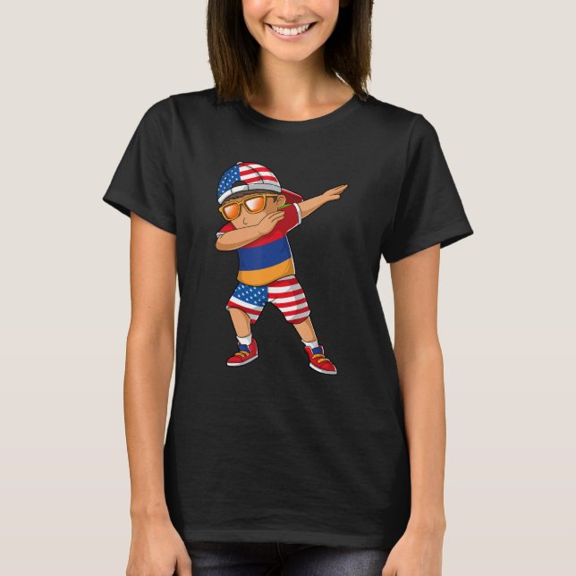 Camiseta Half American Boy Kid Armenian Flag P (Frente)