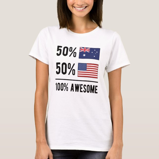 Camiseta Half-American Flag Austrália EUA (Frente)