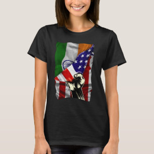 Camiseta Half American Flag Indian ROOTS USA Flag DNA