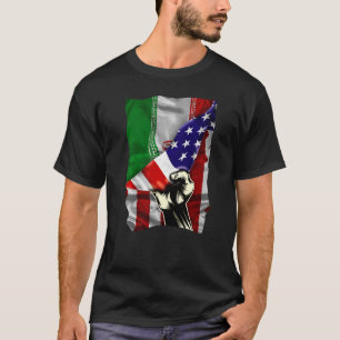 Camiseta Half American Flag Iranian ROOTS USA Flag DNA Iran