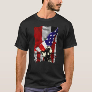 Camiseta Half American Flag Iraqi ROOTS USA Flag DNA Iraque