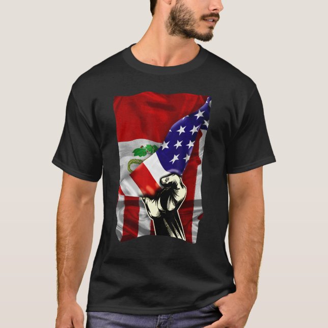 Camiseta Half American Flag Peruvian ROOTS USA Flag Peru DN (Frente)