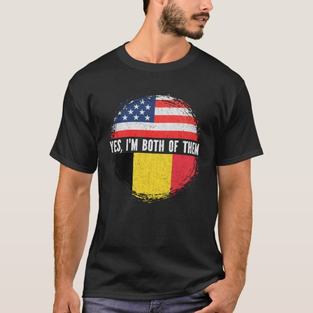 Camiseta Half American Half Belga USA Flag Bélgica (Frente)