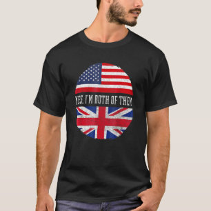 Camiseta Half American Half British Usa Flag Reino Unido