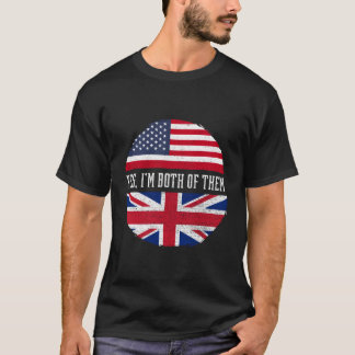 Camiseta Half American Half British Usa Flag Reino Unido