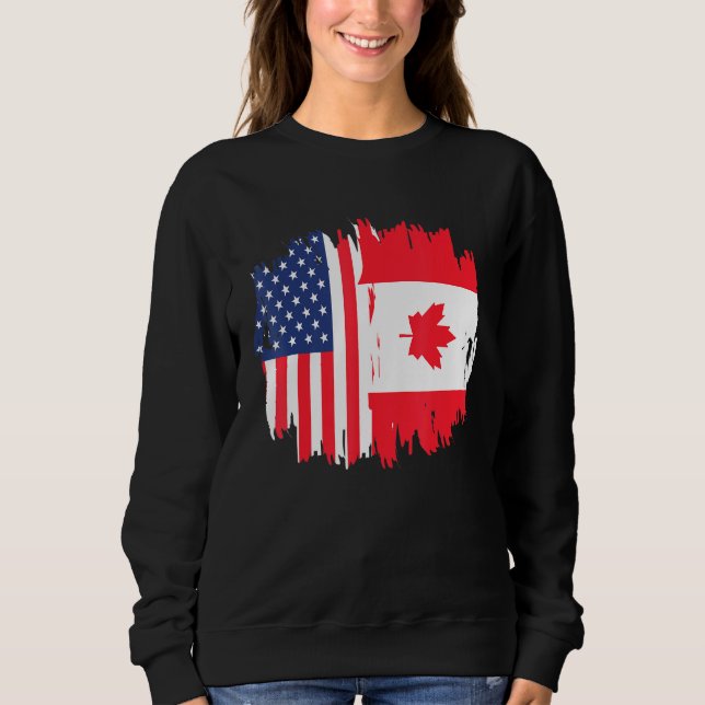 Camiseta Half American Half Canadian Roots America Canada F (Frente)