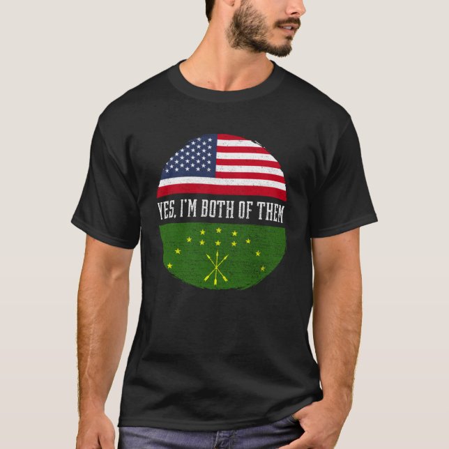 Camiseta Half American Half Circassians USA Flag Circassian (Frente)