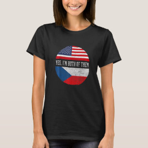 Camiseta Half American Half Czech USA Flag República Checa