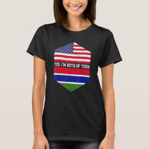 Camiseta Half American Half Gambian EUA Flag Gambia