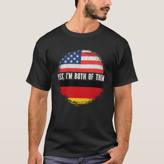 Camiseta Half American Half German USA Flag Alemanha (Frente)