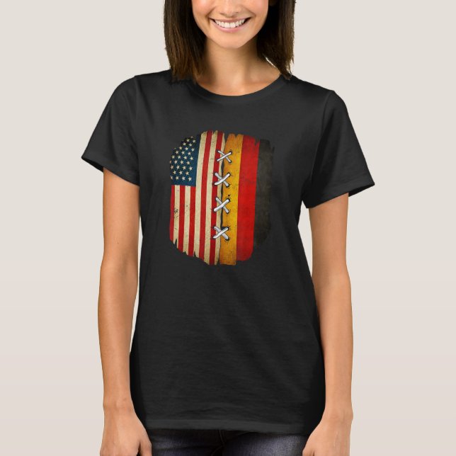 Camiseta Half American Half German USA Flag Germany (Frente)