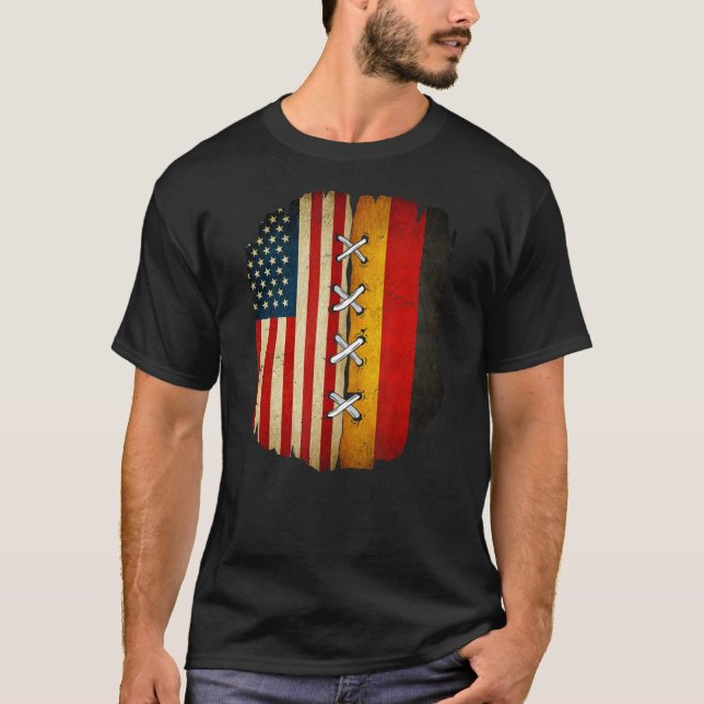 Camiseta Half American Half German USA Flag Germany (Frente)