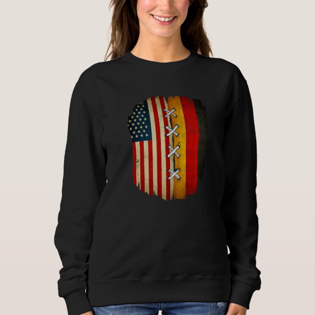 Camiseta Half American Half German USA Flag Germany Flag Pr (Frente)