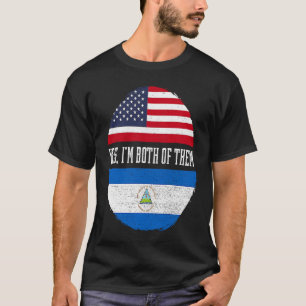 Camiseta Half American Half Nicaraguan EUA Bandeira Nicarág