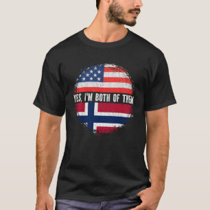 Camiseta Half American Half Norueguês EUA Flag Noruega