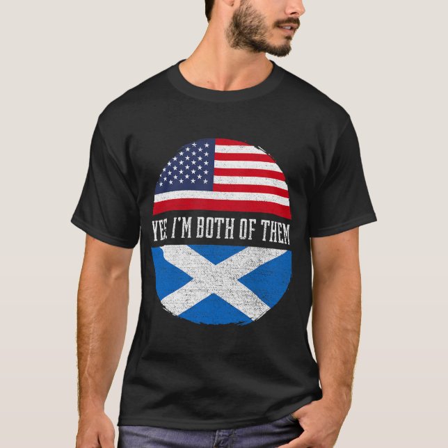 Camiseta Half American Half Scottish USA Flag Scotland Heri (Frente)