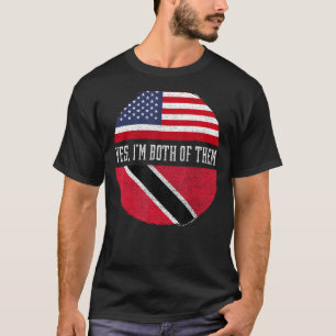 Camiseta Half American Half Trinbagónia EUA Flag Trinidad