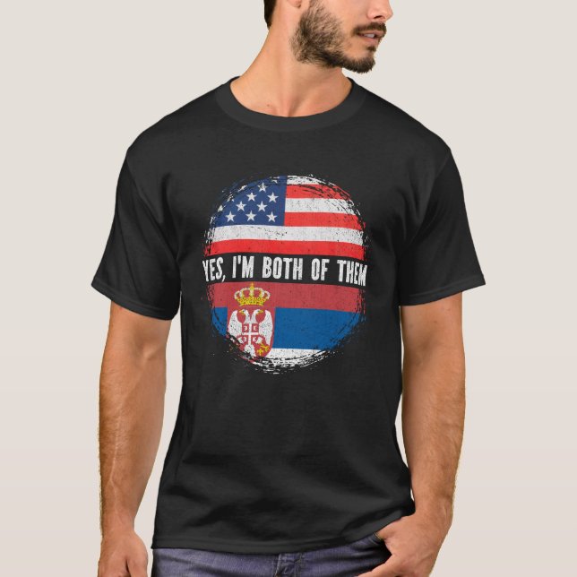 Camiseta Half American Sérvio USA Flag Sérvia (Frente)