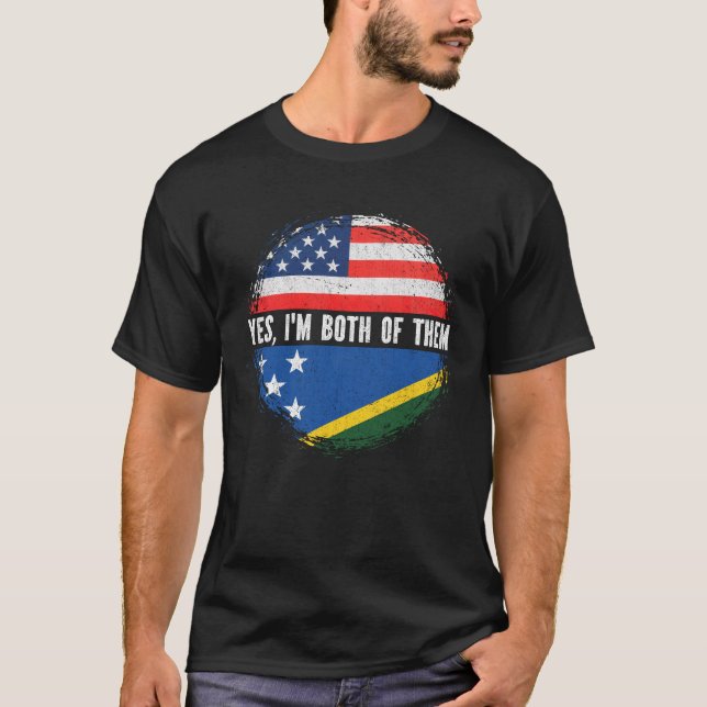 Camiseta Half American Solomon Islander USA Flag (Frente)