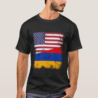 Camiseta Half Armenian Flag Vintage Armênia - Presente nos