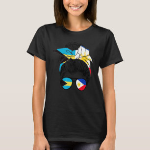 Camiseta Half Bahamian Half Filipino Girl Bahamas Kids Heri