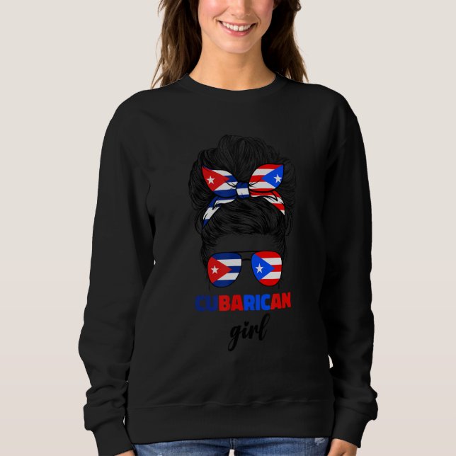 Camiseta Half Cuban And Puerto Rican Rico Cuba Flag Cubaric (Frente)