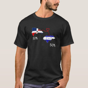 Camiseta Half Dominicana Half Hondurdurdurene Flag Map Love