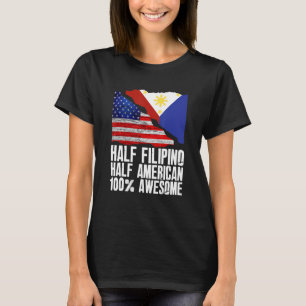 Camiseta Half Filipino Half American Pinoy Filipinas EUA