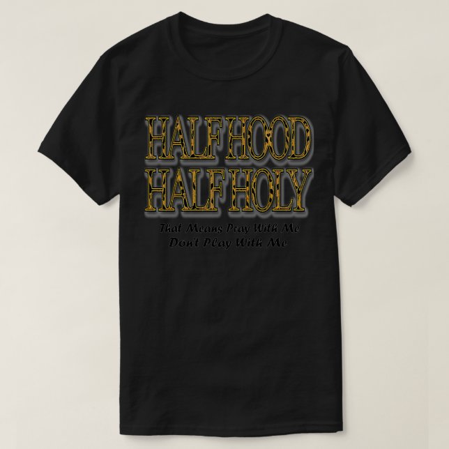 Camiseta Half Hood Half Santa Cheetah Impressão (Frente do Design)