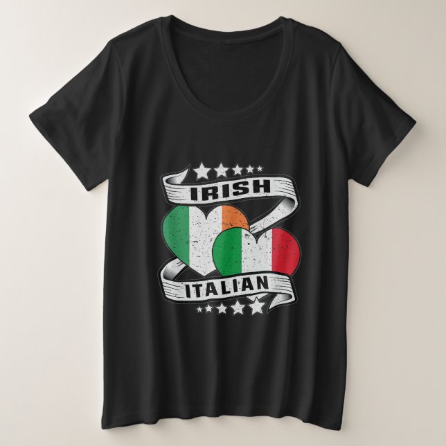 Camiseta Half Irish Half Irish Irish Flag (Frente do Design)