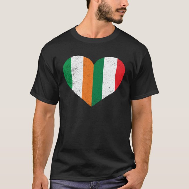Camiseta Half Irish Half Italian Heart Ireland Italy Irish  (Frente)