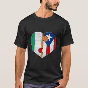 Camiseta Half Irish Half Puerto Rican Flag Heart Roots Heri