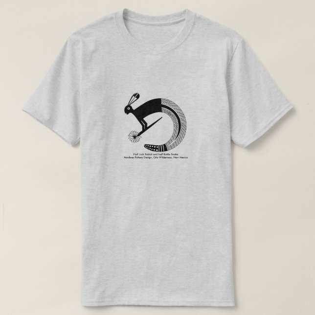 Camiseta Half Jack Rabbit e metade Rattle Cobra (Frente do Design)