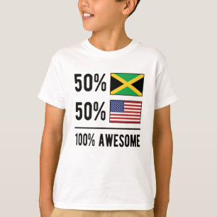 Camiseta Half Jamaican Flag USA Jamaica