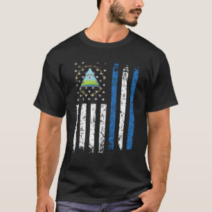 Camiseta Half Nicaraguan - Bandeira Americana Half Nicaragu