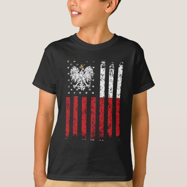 Camiseta Half Polish Half American Flag Poland USA (Frente)