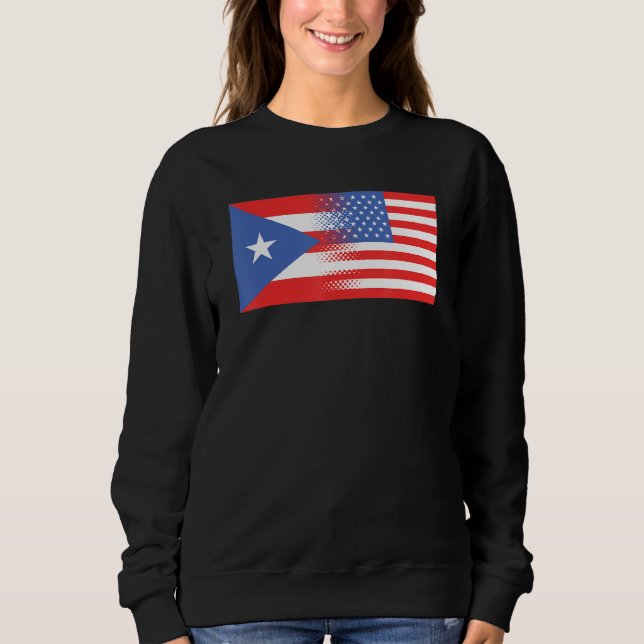 Camiseta Half Puerto Rican Half American Flag Puerto Rico U (Frente)