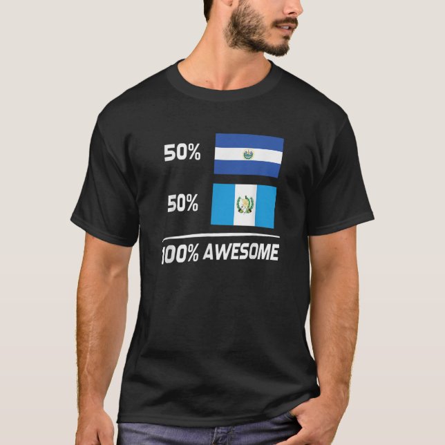 Camiseta Half Salvadorian Half Guatemala El Salvador Guate (Frente)