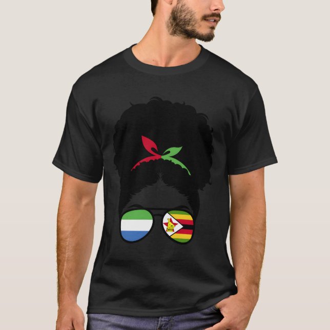 Camiseta Half Sierra Leonean Half Zimbabwean Sierra Leone Z (Frente)