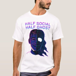 Camiseta Half Social Half Ghost Introvert Antisocial Humor